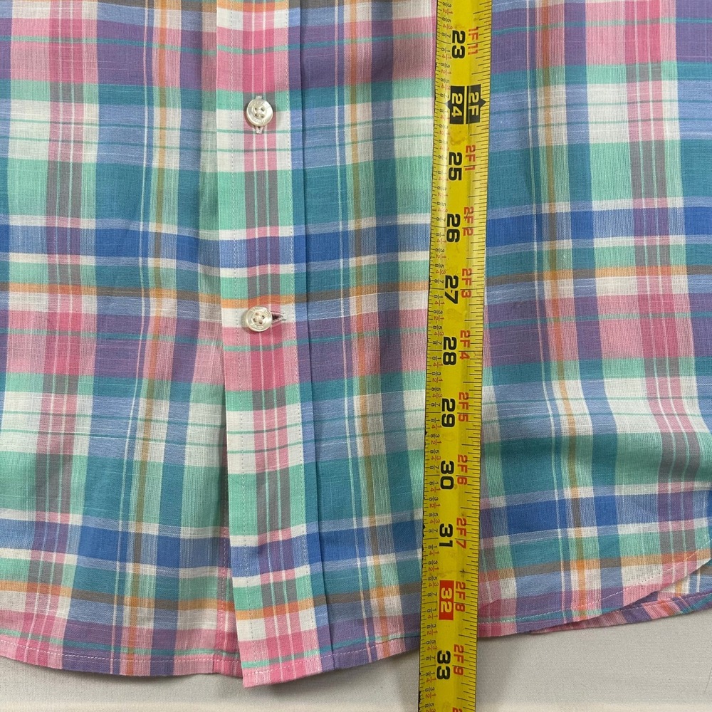 Vineyard Vines Shirt Mens XL Pastel Plaid Classic Fit Tucker Short Sleeve Cotton - Picture 7 of 8